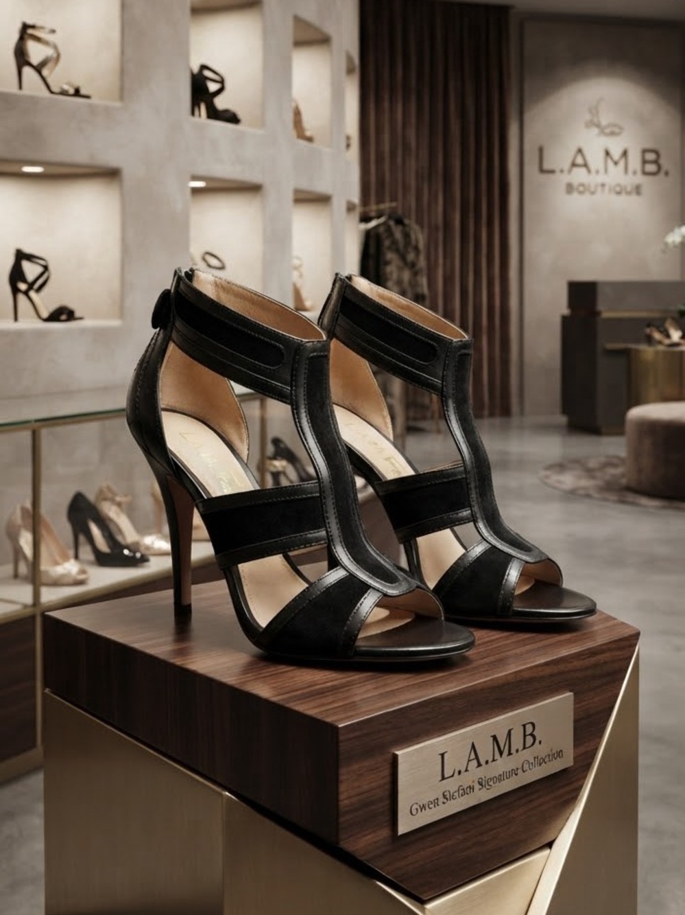 L.A.M.B. Gwen Stefani Two Tone Strappy Sandals